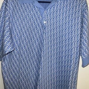 Dior Blue Monogram Polo Shirt